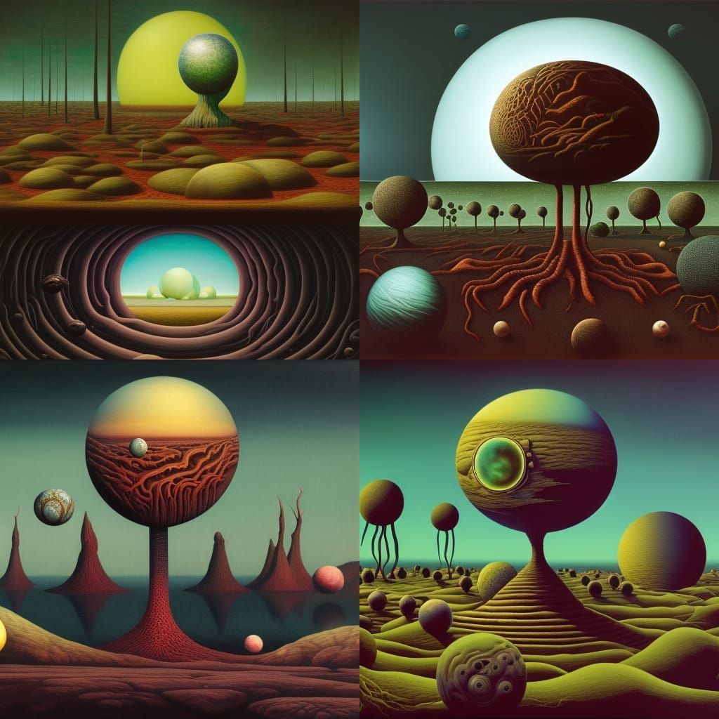 Surreal Alien Planet Landscape in Digital Illustration