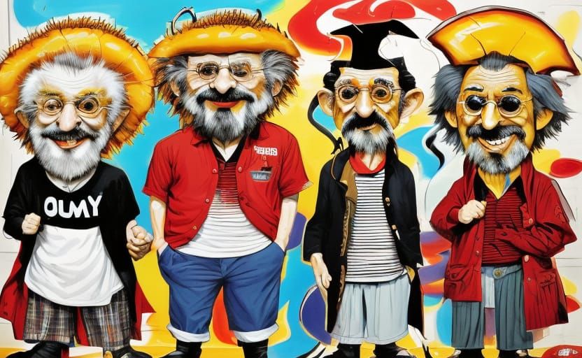 Three Elderly Men in a Fast Food Restaurant