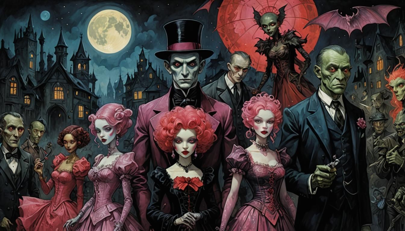 Vampires in Love: A Dark Fantasy Afrofuturist Image