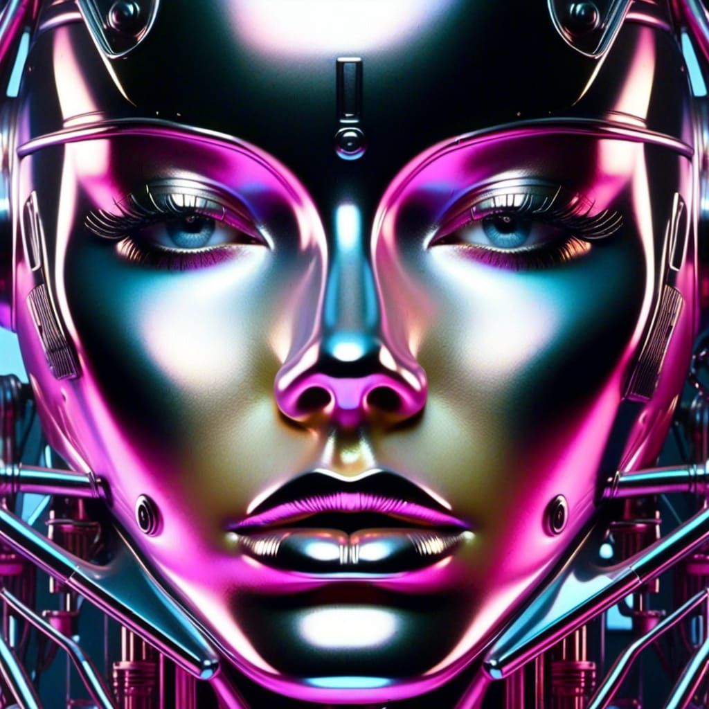 1980s Robot Fashion Model in Sorayama Style