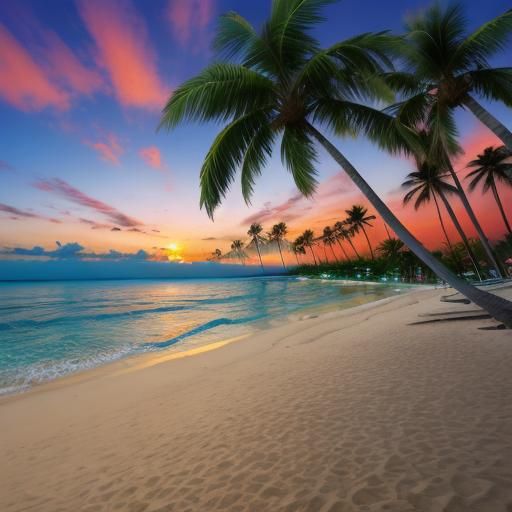 Tropical Beach Sunset: A Wide-Angle Paradise
