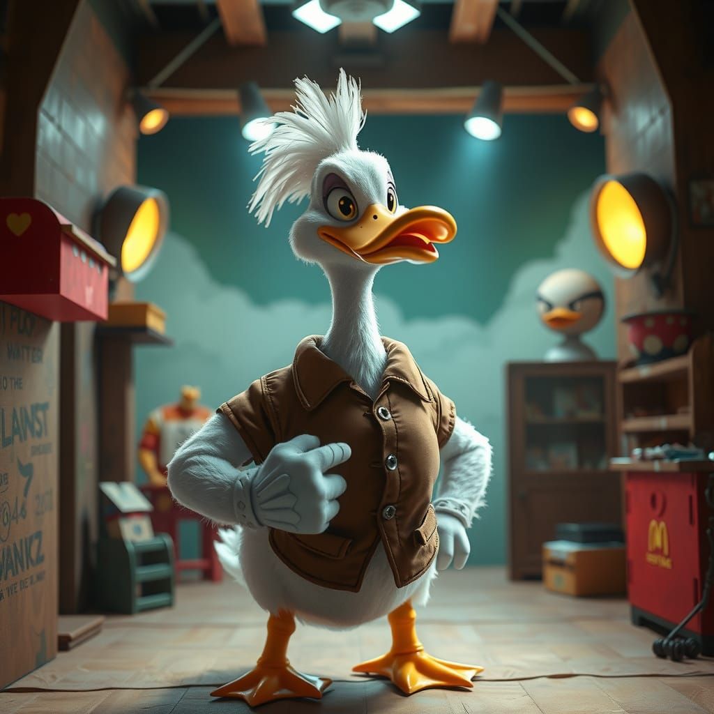 Humanoid Duck in Looney Tunes Cardboard Set