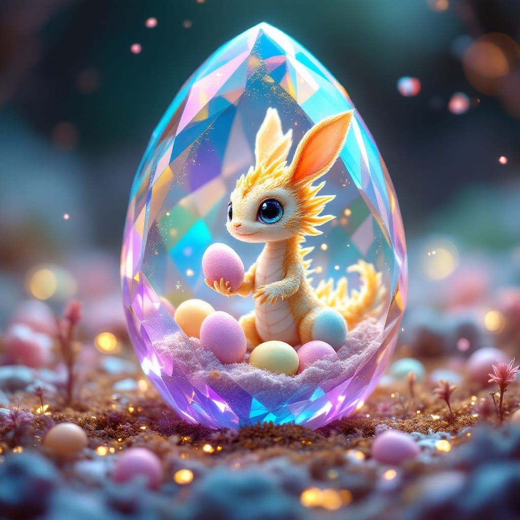 Crystal Egg Radiates Ethereal Glow