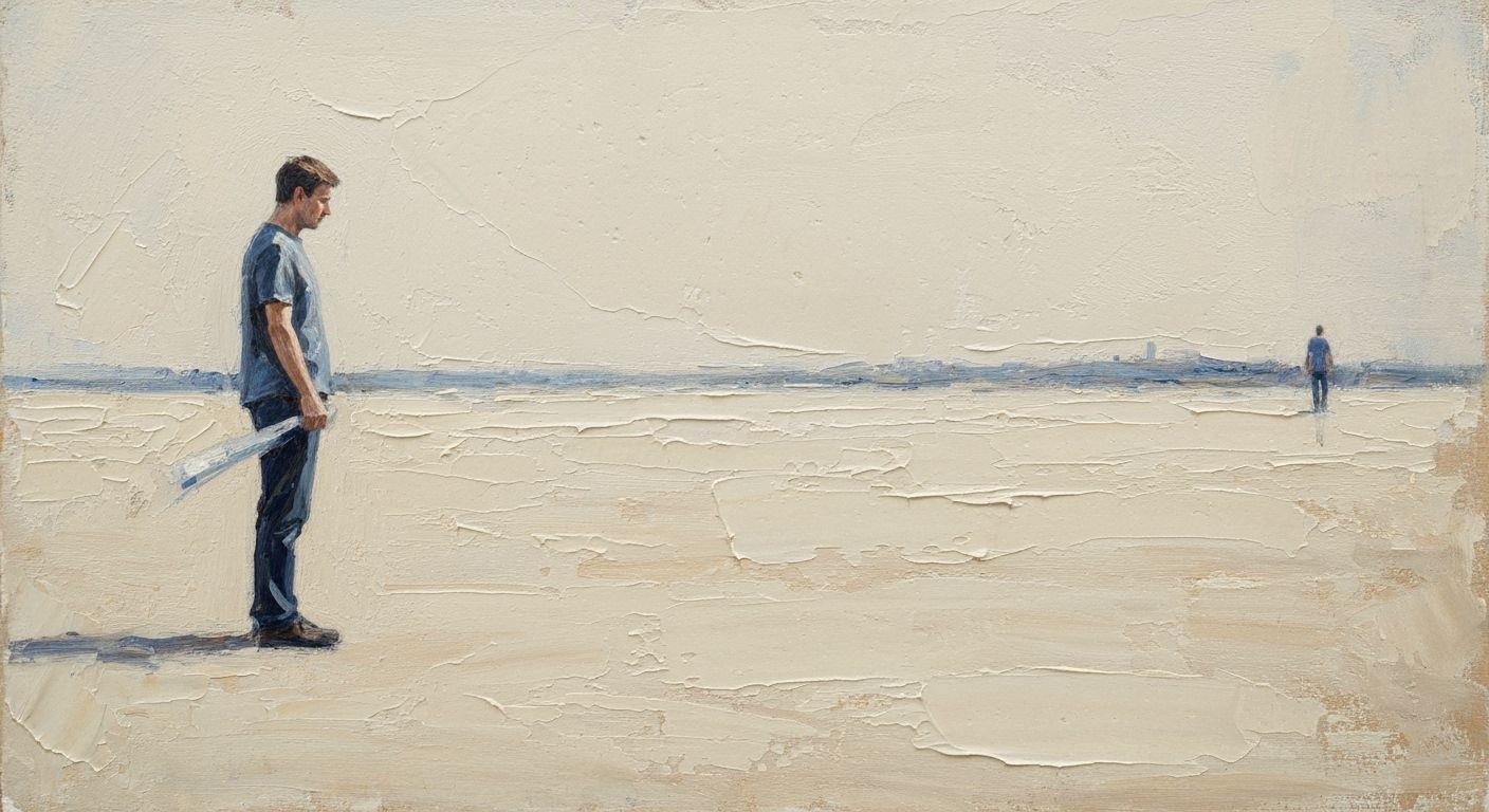 Sfumato Painting of a Lone Figure's Sadness