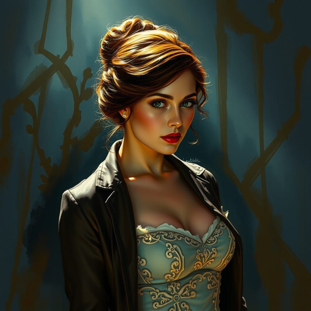 Raquel Welch Portrait in Impressionist Style