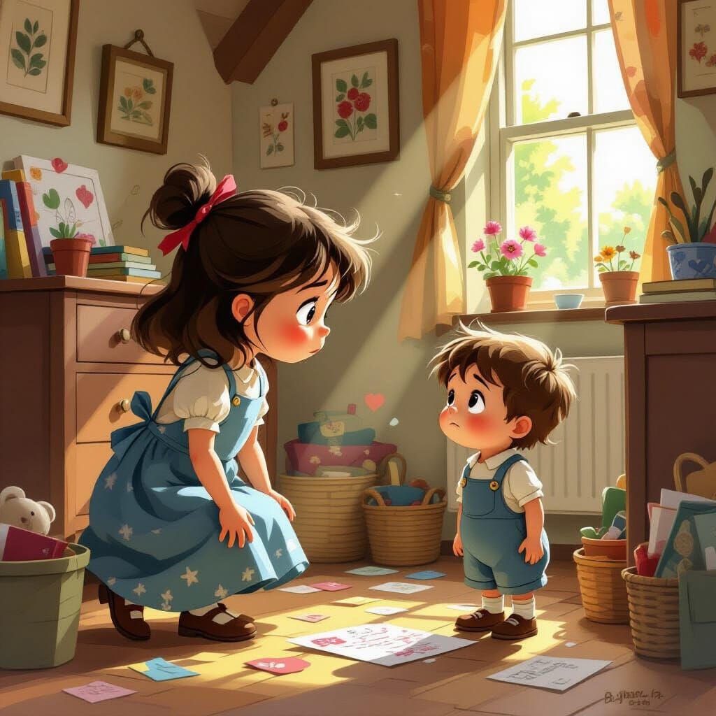 Kyiara Searches Frantically in Whimsical Storybook Illustrat...