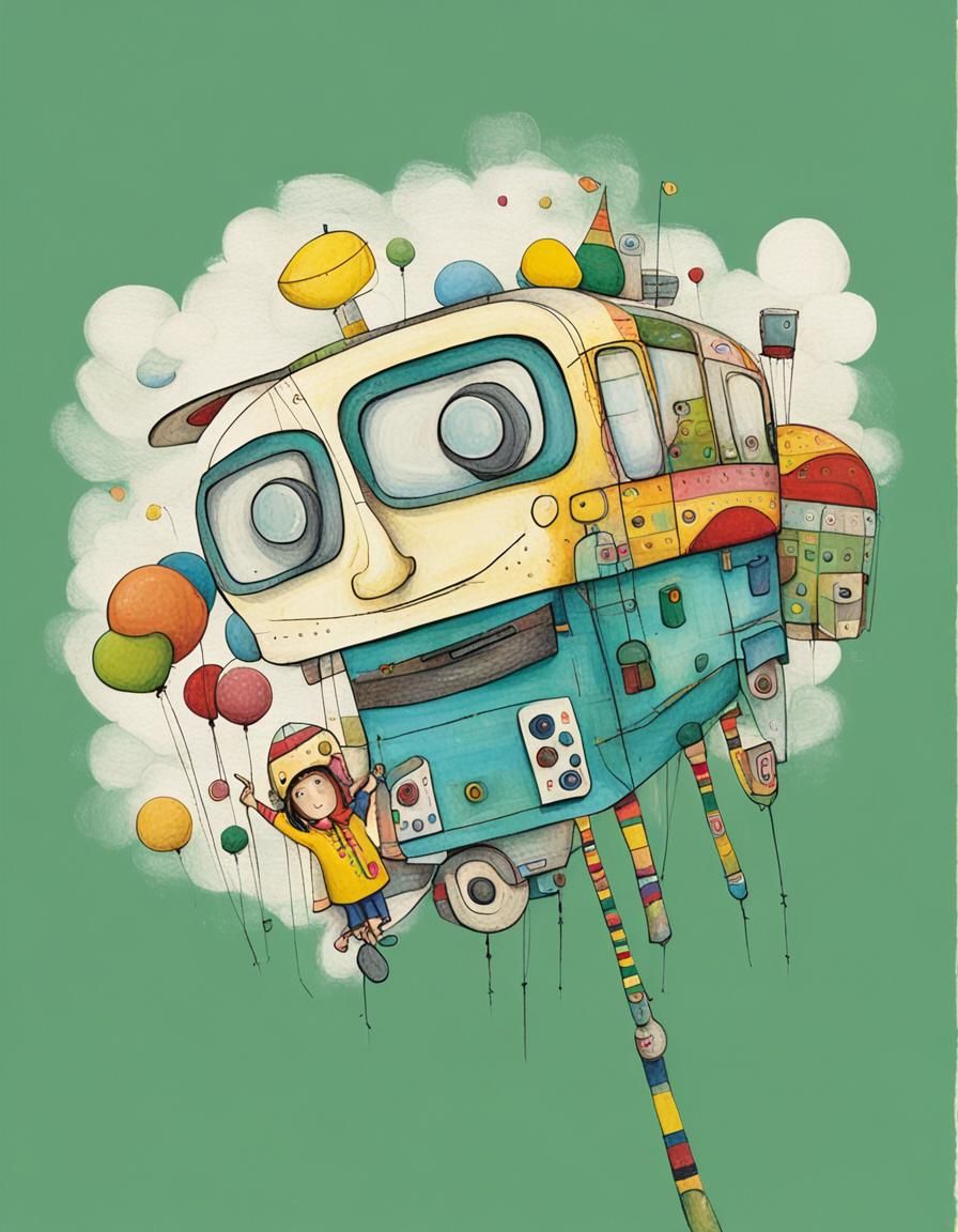 Whimsical Street Art Mural in Os Gemeos Style