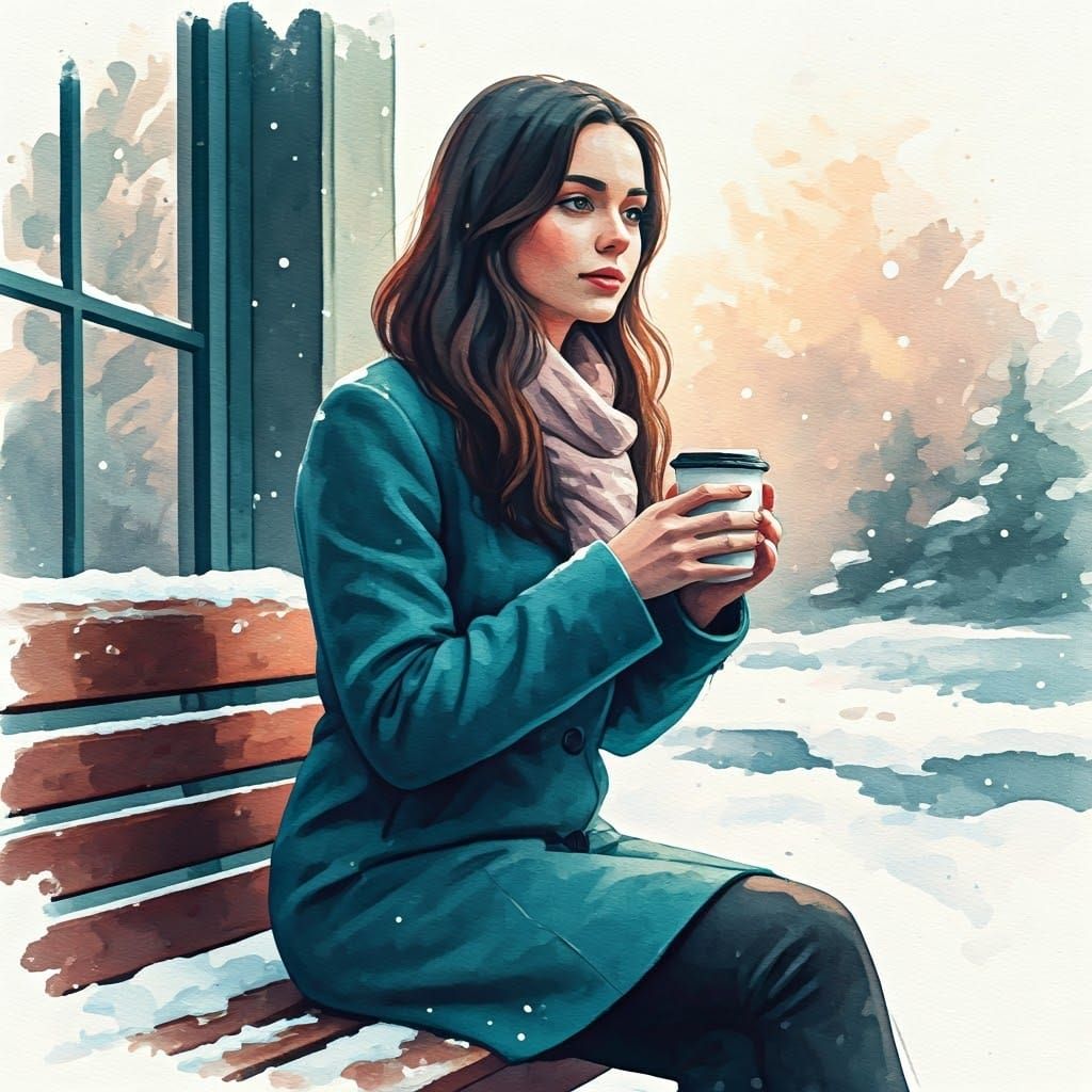 Ethereal Woman in Soft Focus Watercolour