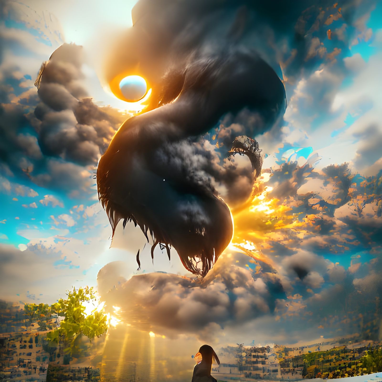 Black Entity Eclipsing the Sun