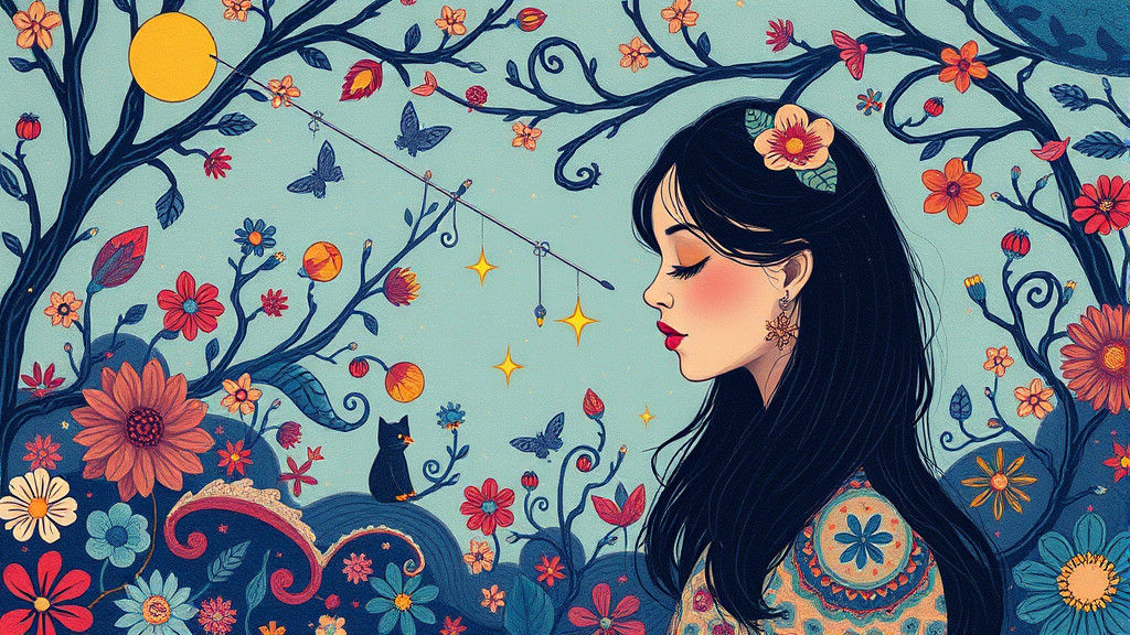 Whimsical Gouache Painting in Expressive Style