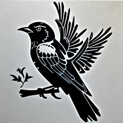 Senna Songbird's Silver Sunrise Serenade Stencil