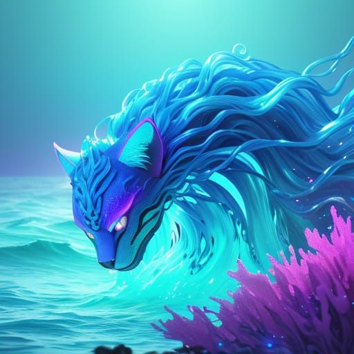 Surreal Bioluminescent Hybrid Emerges in Ethereal Dreamscape