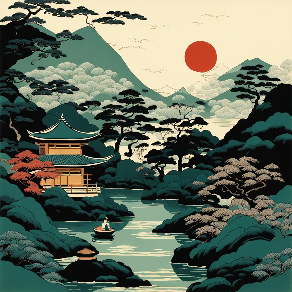 Zen garden Ukiyo-e