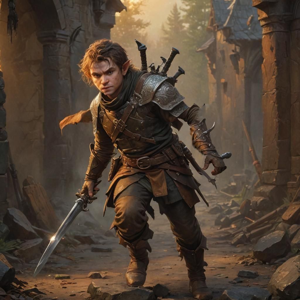 Halfling Rogue Ready for Adventure