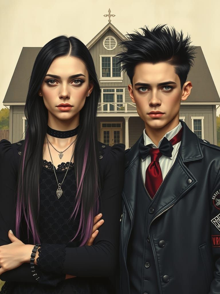 Gothic American Teenagers in American Gothic Style