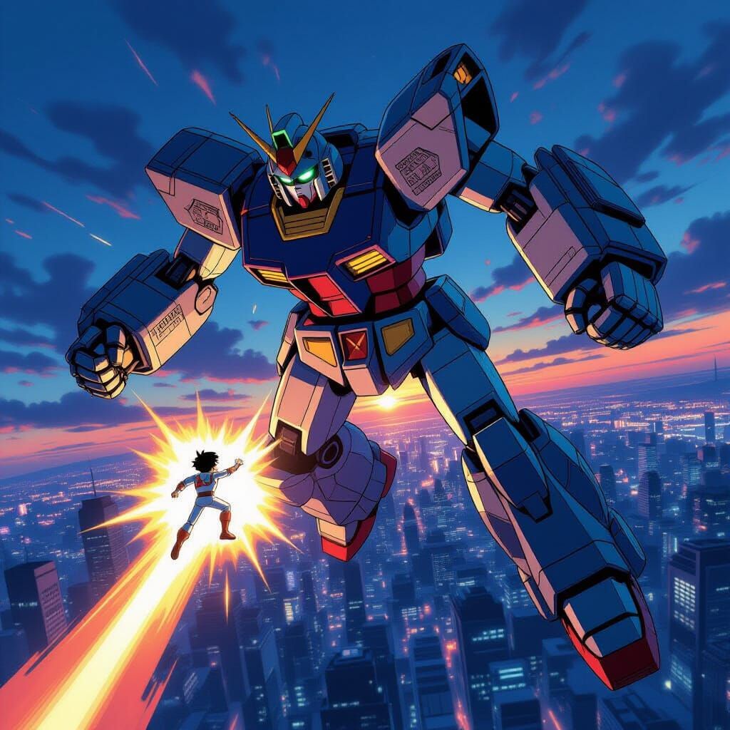 Giant Robot vs Astroboy in Twilight Anime Battle