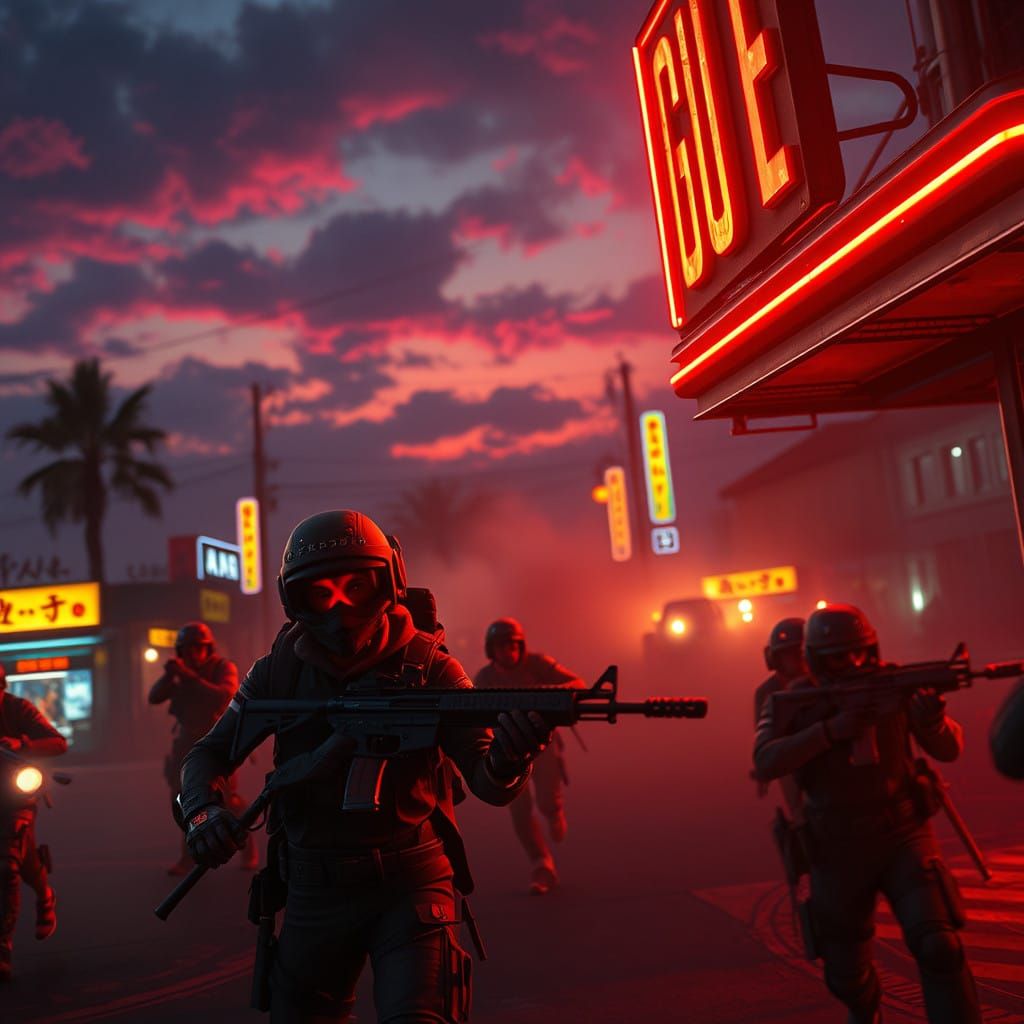 Squid Game PUBG Battle Royale in Neon Lights