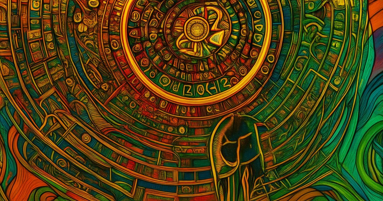 Coupled Figures in Intricate Ink Drawing