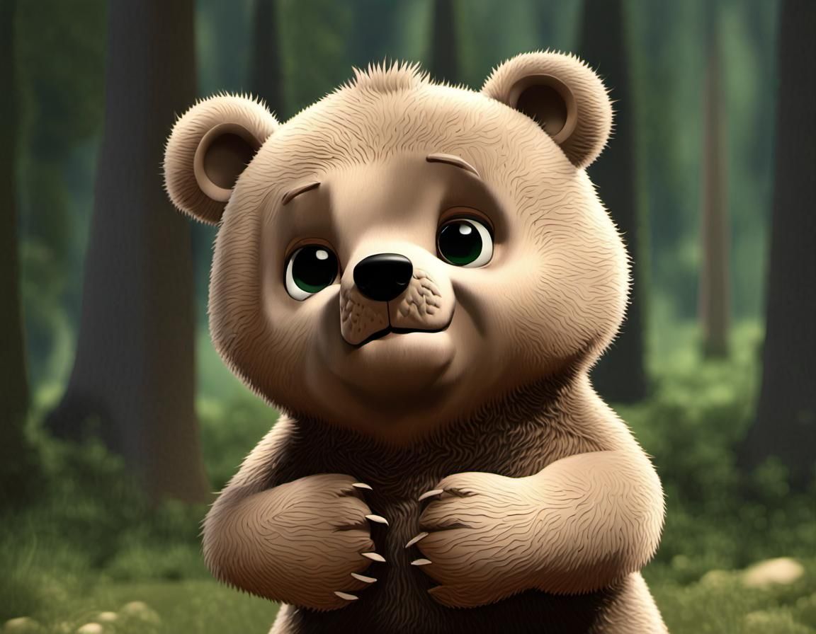 Colorful Abstract Bear Persona Illustration