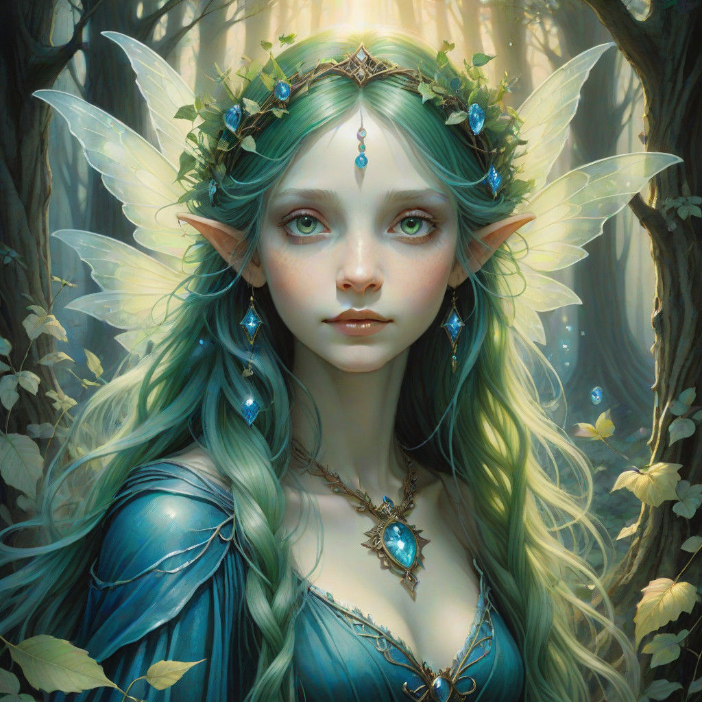Enchanted Fairy Portrait, Inspired by Whispers of Magic