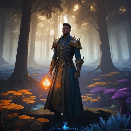 Eiffel Tower in Mystical Glowing Forest