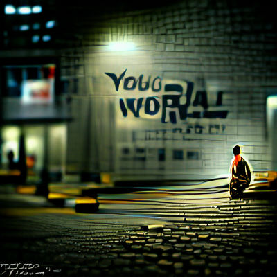 Hyperrealistic Night Street Scene: Solitude Render