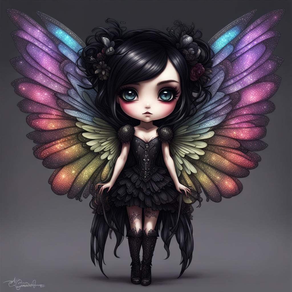 Emo Goth Chibi Pixie Glamour Shot