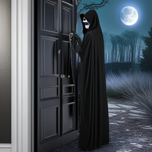 Grim reaper knocking at the door