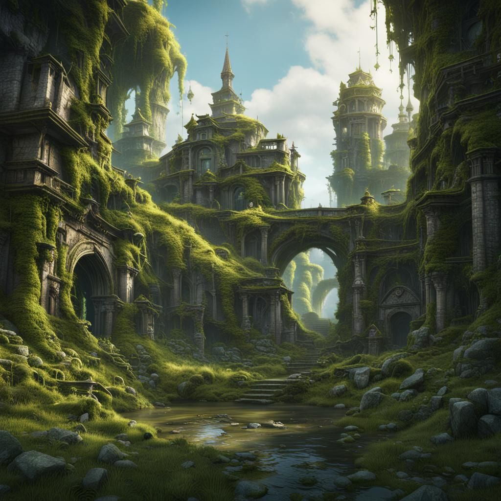 Overgrown City Reclaimed by Nature