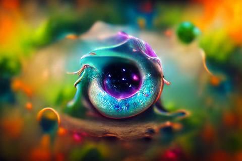Cosmic Frog in Psychedelic Renaissance Matte Painting