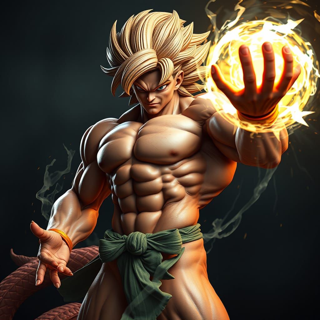 Goku Dragon Unleashes Kamehameha in Surreal Style