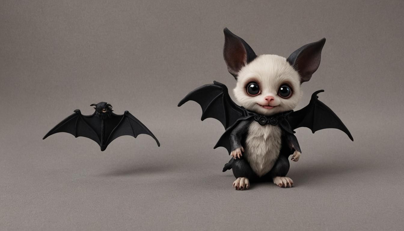 Cute Vampire Bat with Playful Smile
