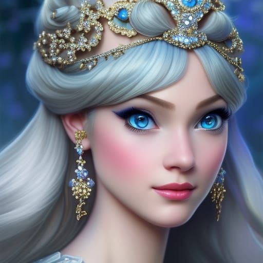 Hyperdetailed Cinderella Portrait in 3D Render