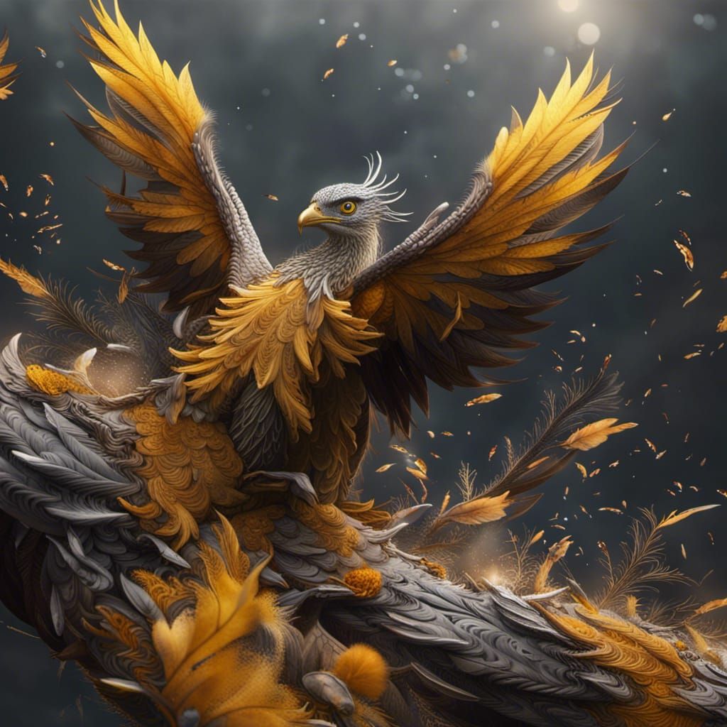 Gray-golden feather 🪶