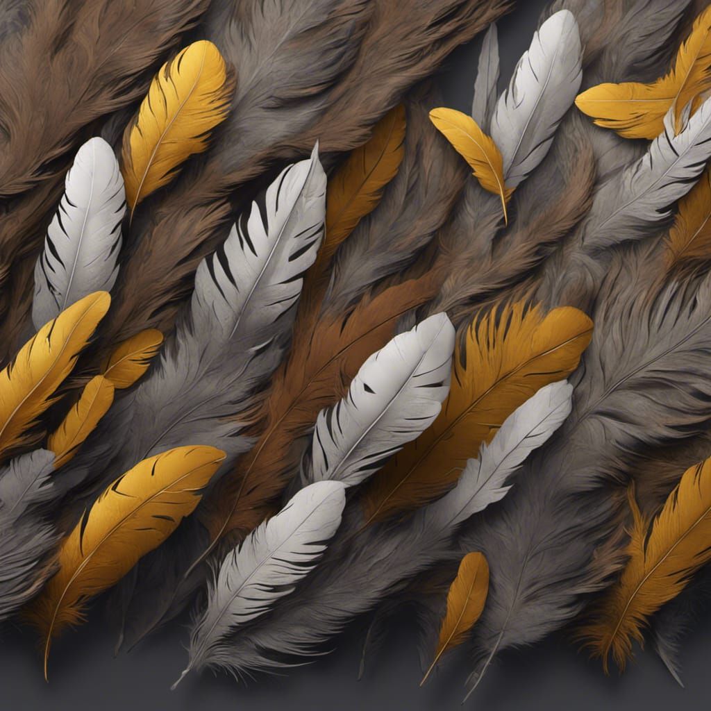 Gray-golden feather texture 3