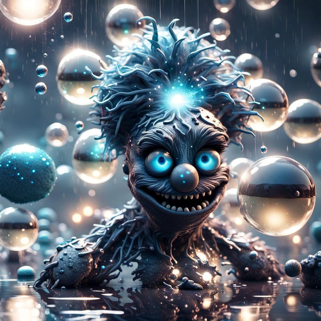 Cyborg Cookie Monster with Glittering VFX