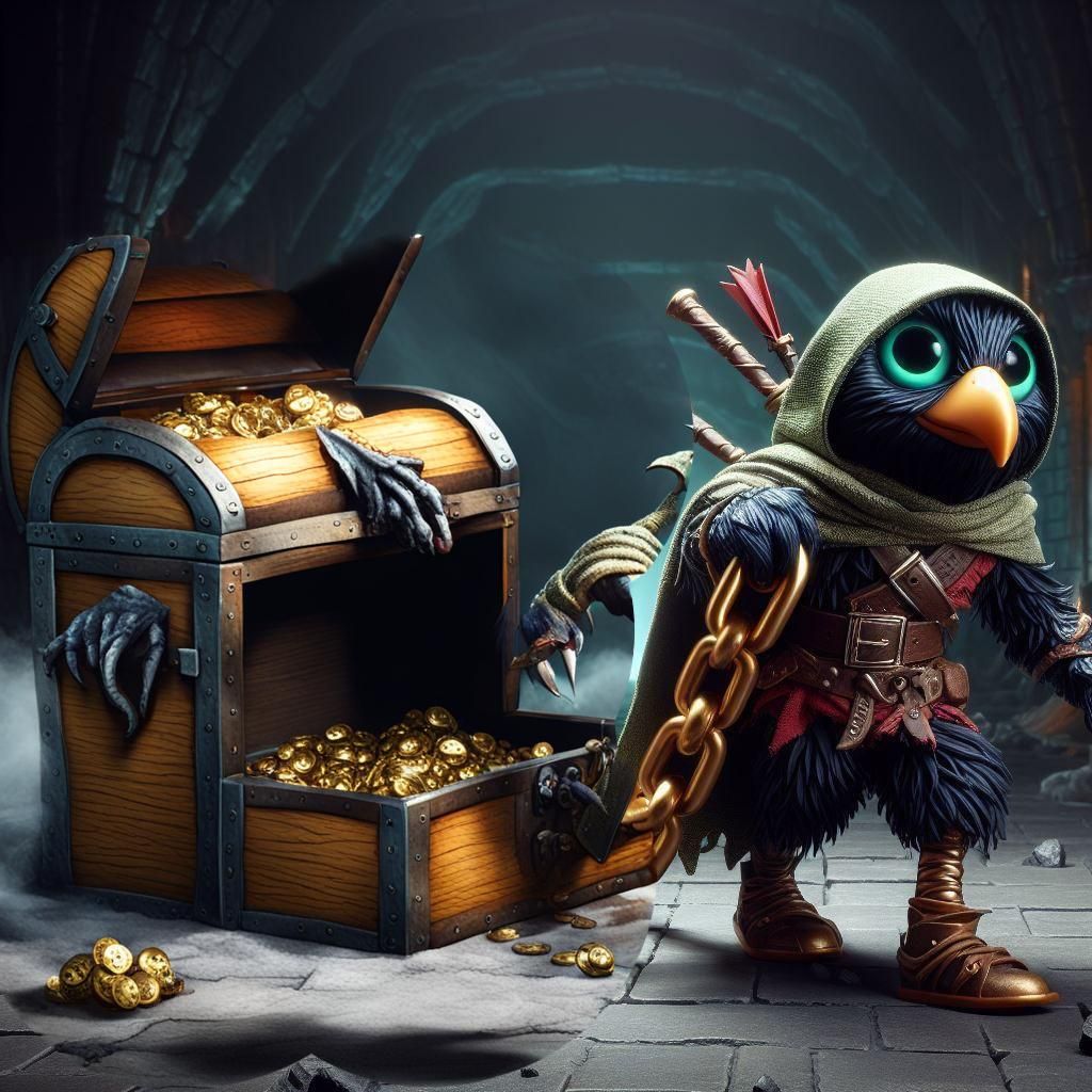 Treasure Chest Mimic Monster with Teeth