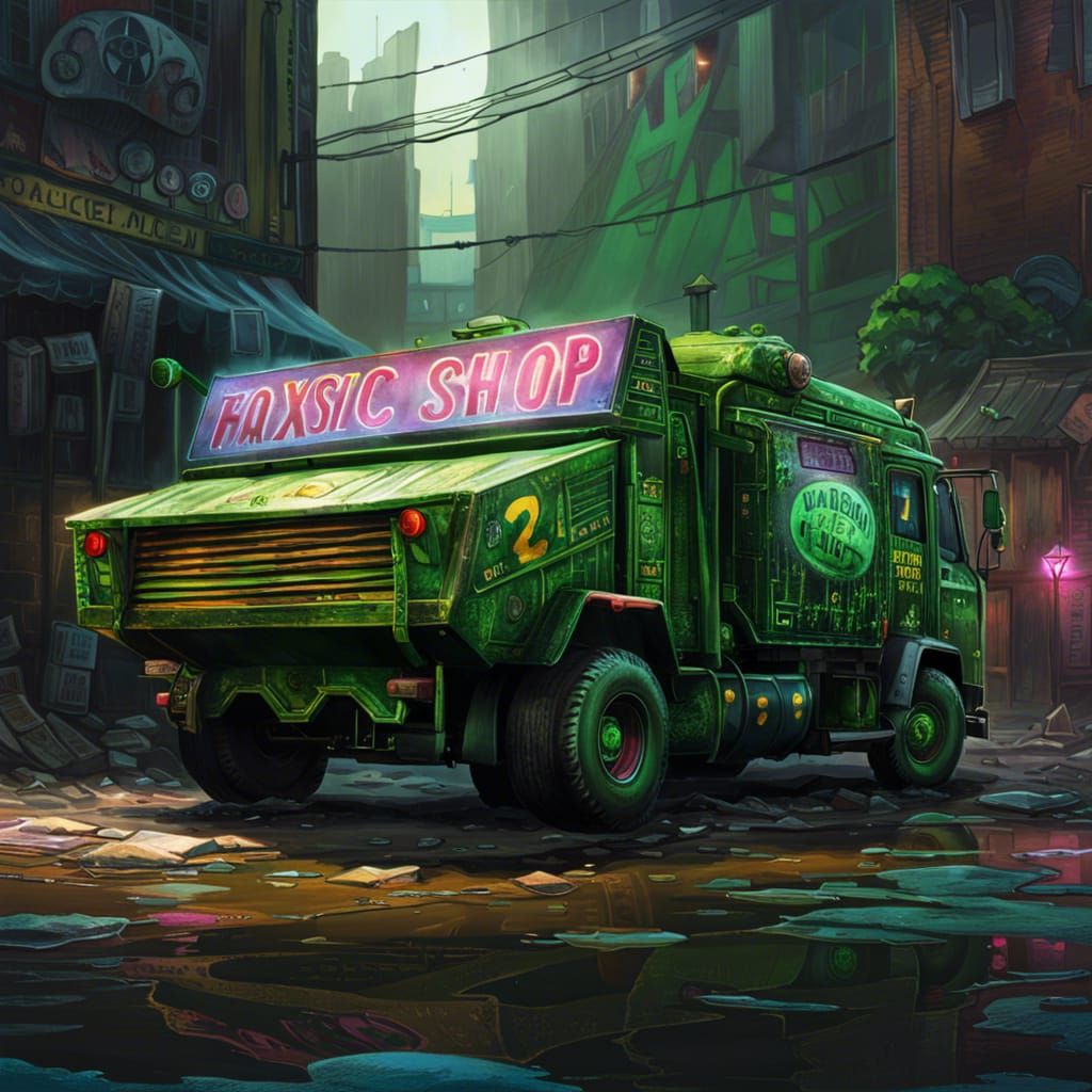 Toxic Waste Truck Shop in Nuked Street