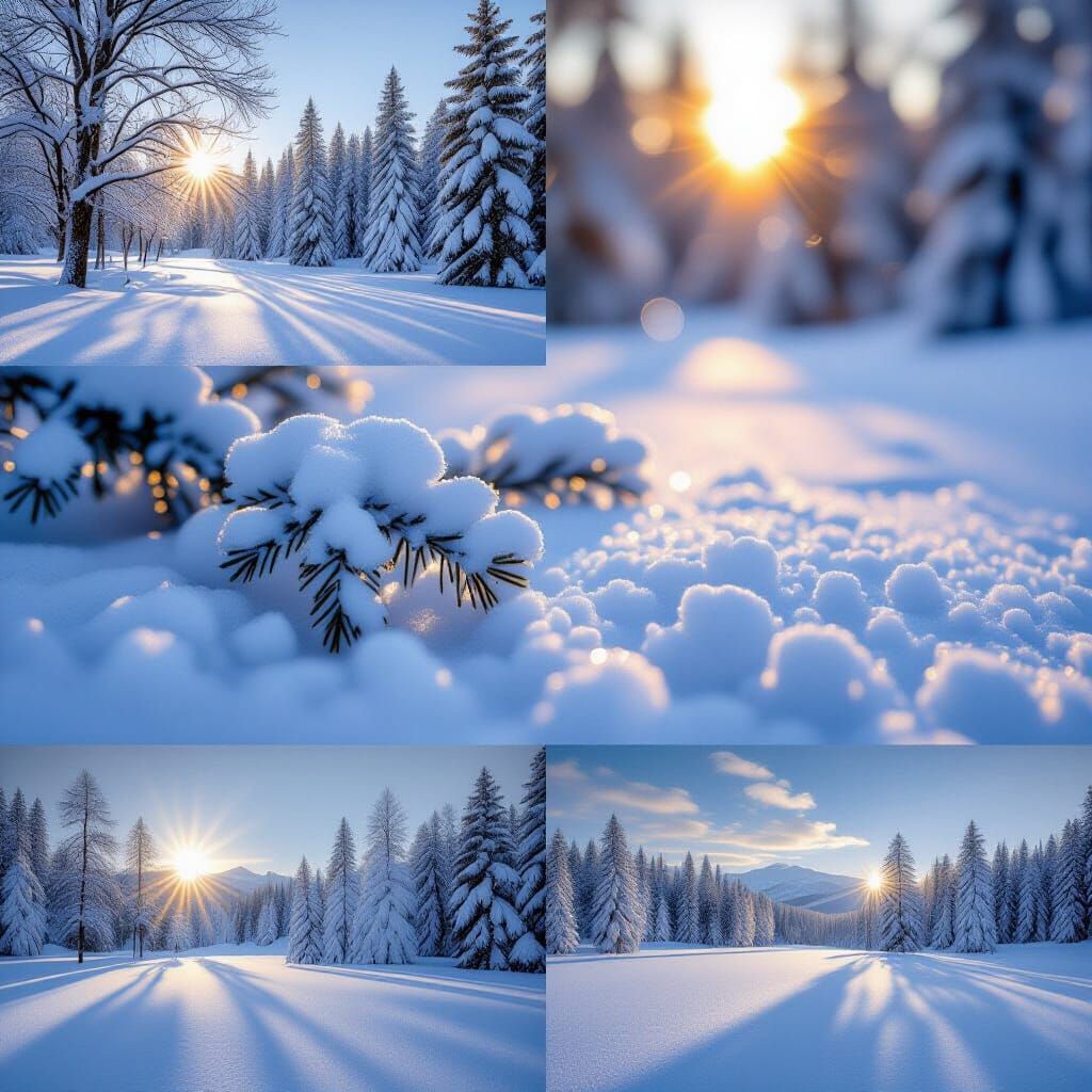 Professional Winter Collage with Bokeh and Natural Light