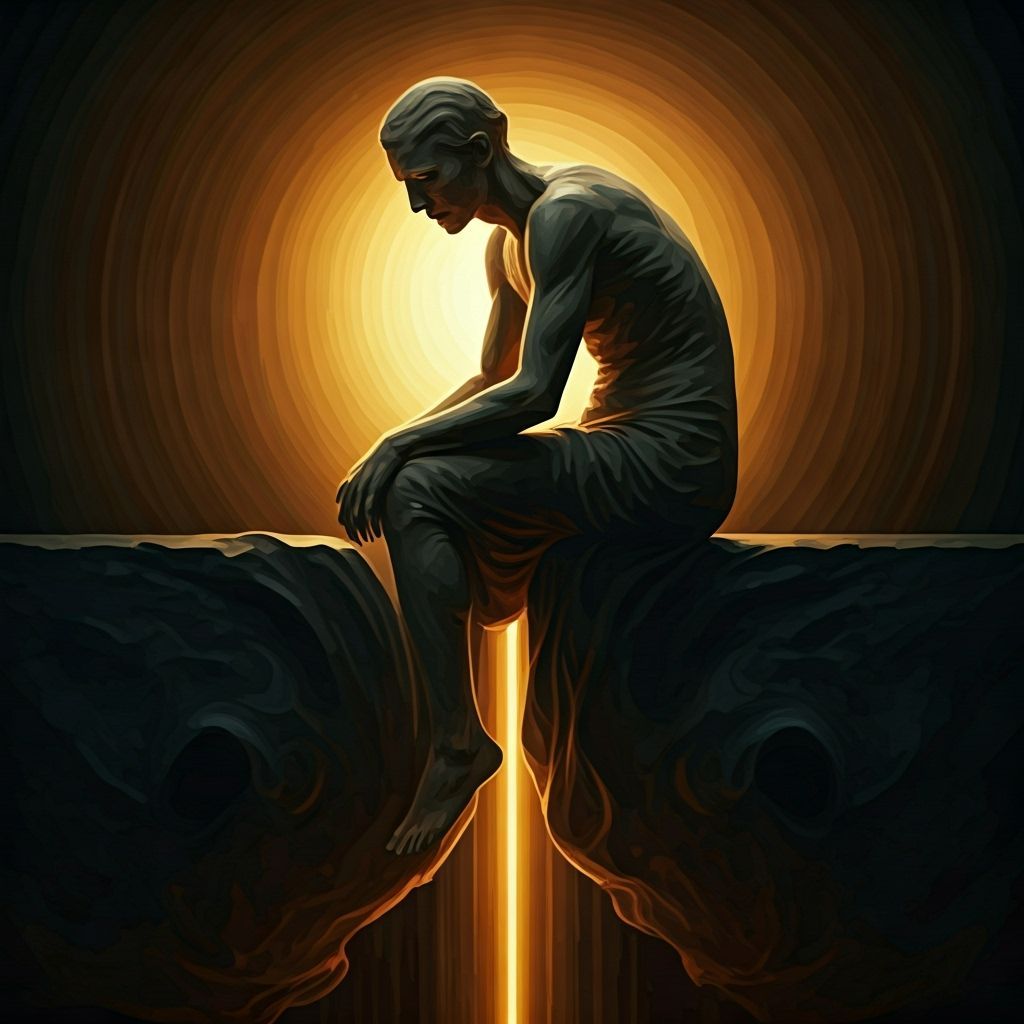 Ethereal Figure on Edge of Eternity