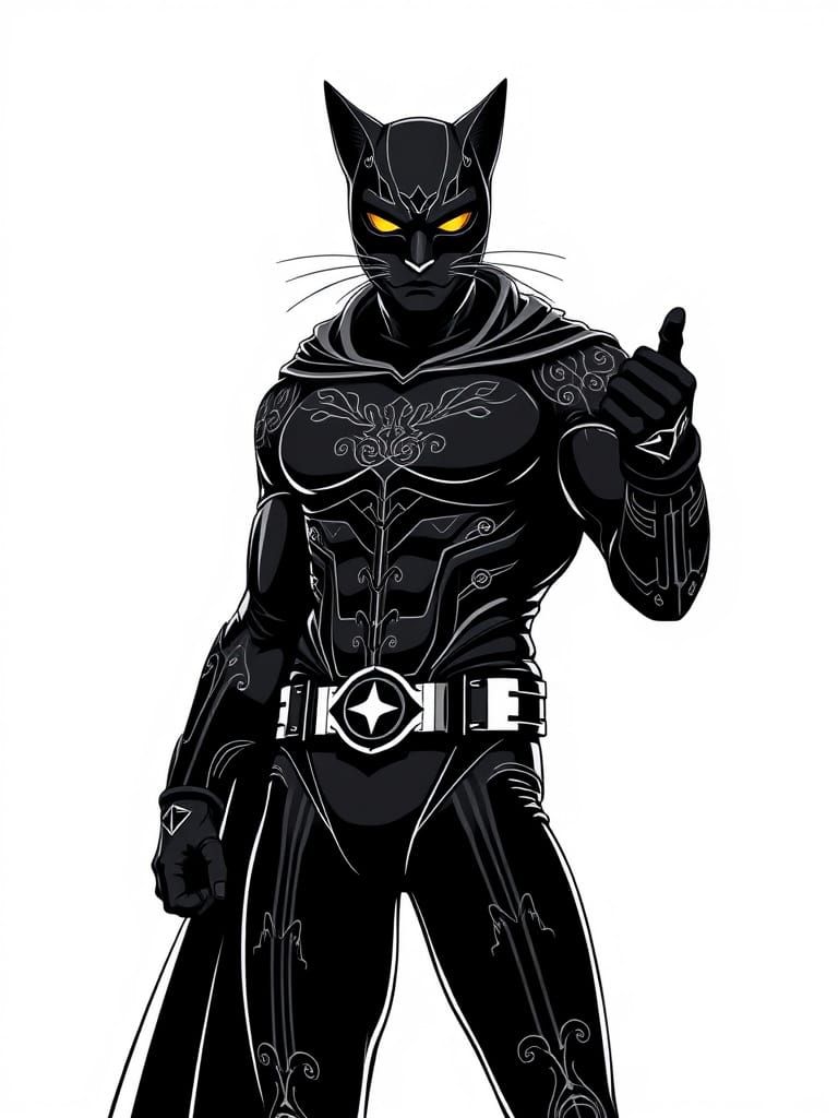 Catman in Dark Feline-Inspired Superhero Attire