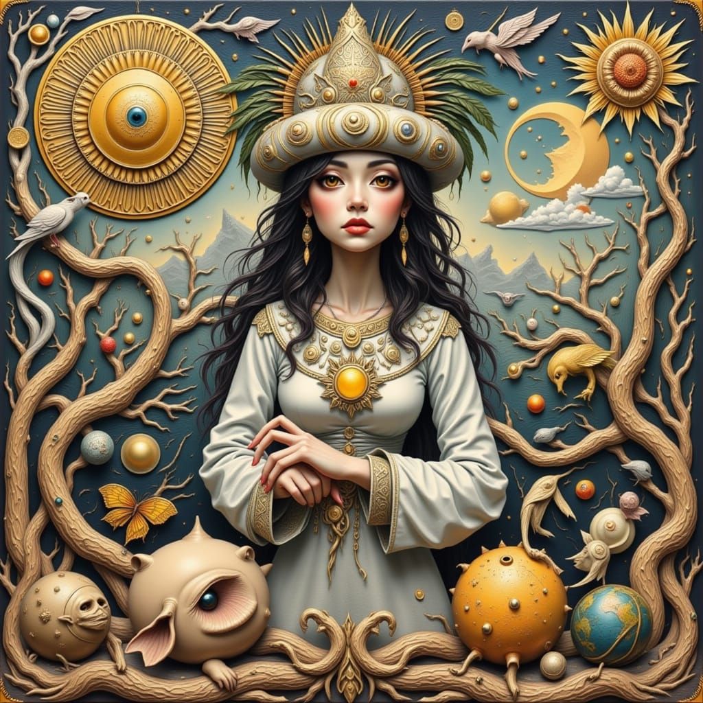 Impasto Painting of a Voodoo Fairy Elf Canine