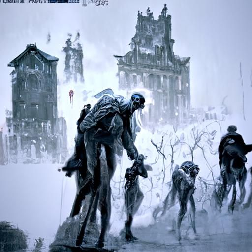 Haunted Cityscape: Ghosts and Zombies in a Horror Art
