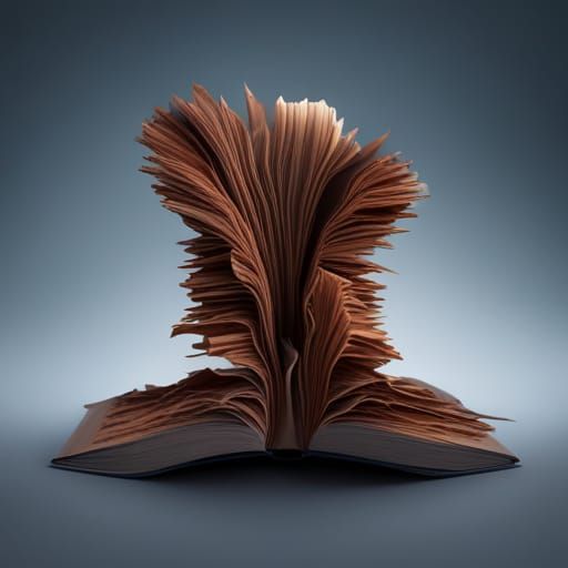 Girl Made of Book Pages: Fantasy Concept Art