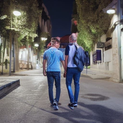 LGBTQ+ Couple Strolls Through Lisbon Nights