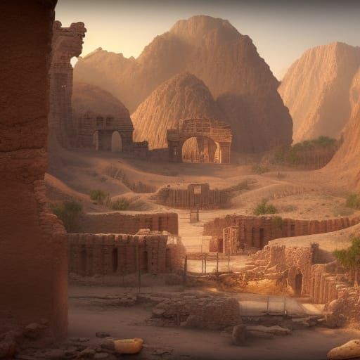 Ancient Desert Ruins Fantasy Concept Art