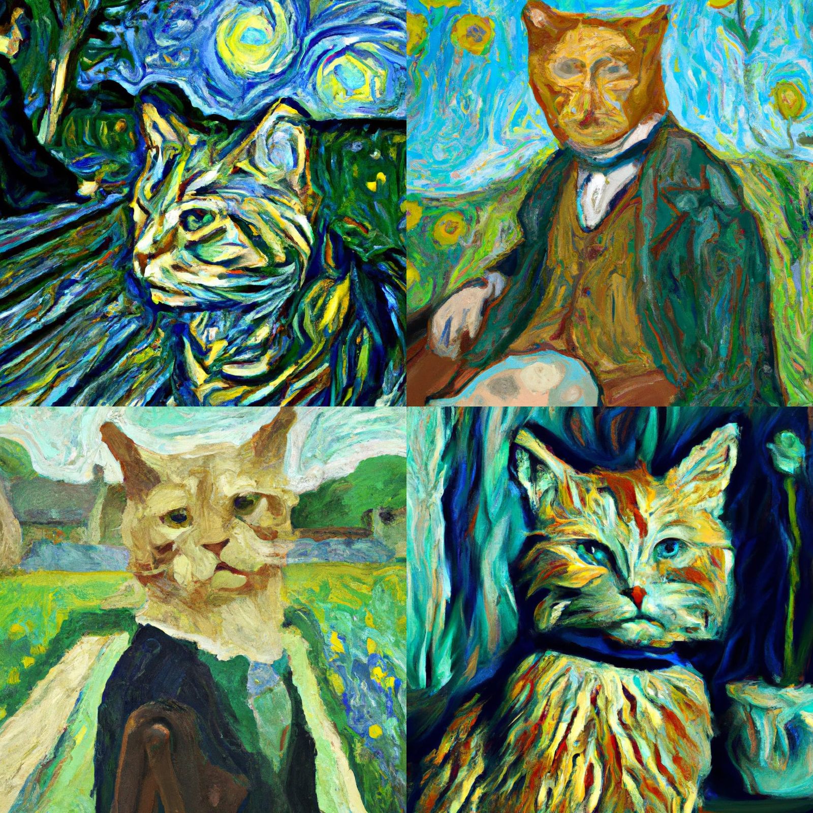 Van Gogh Cat Art
