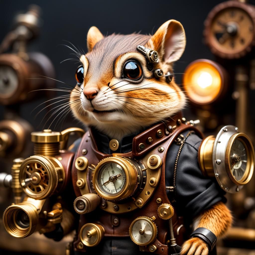 Portrait of a Steampunk Chipmunk