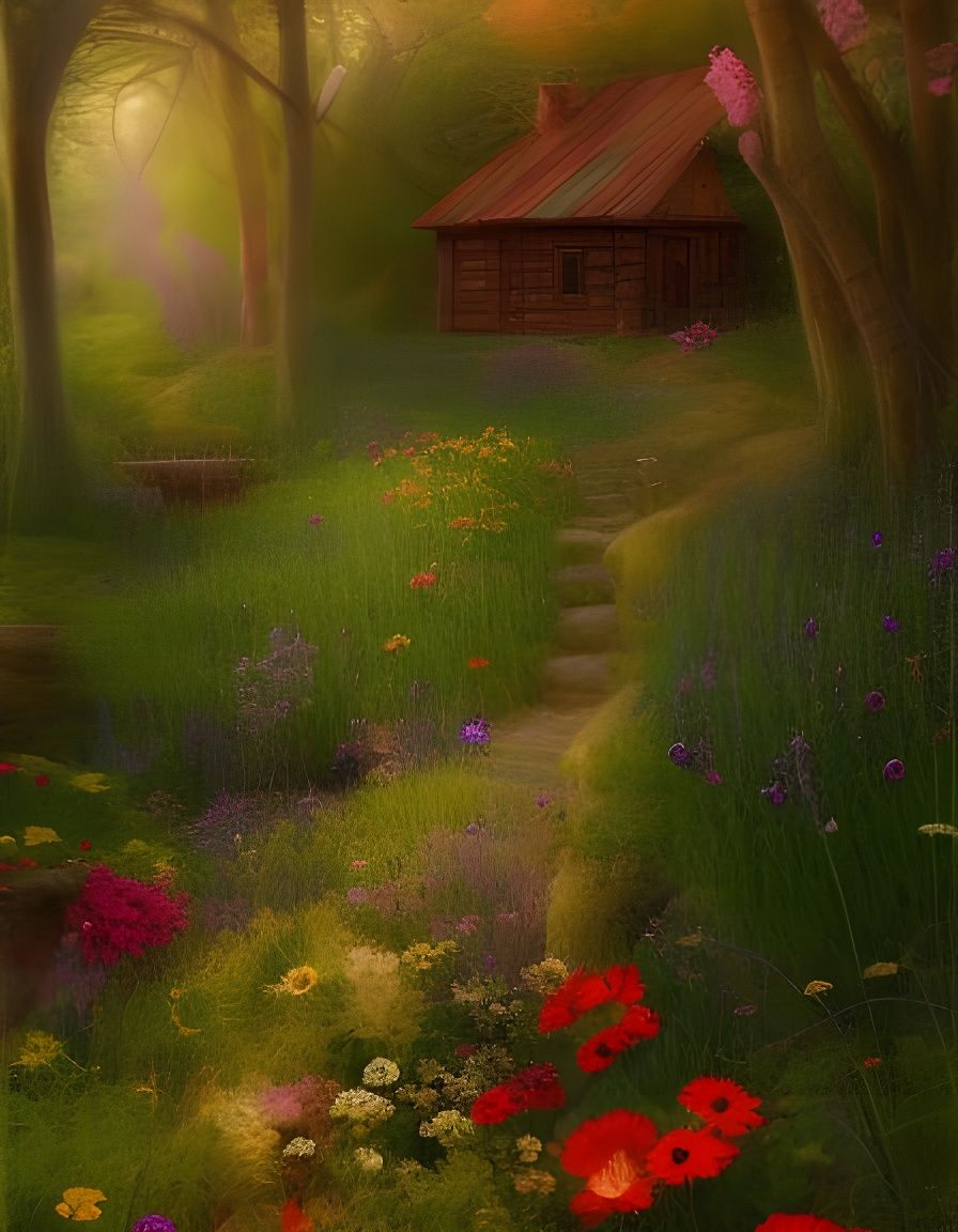 Lush Rose Garden with Dynamic Lighting