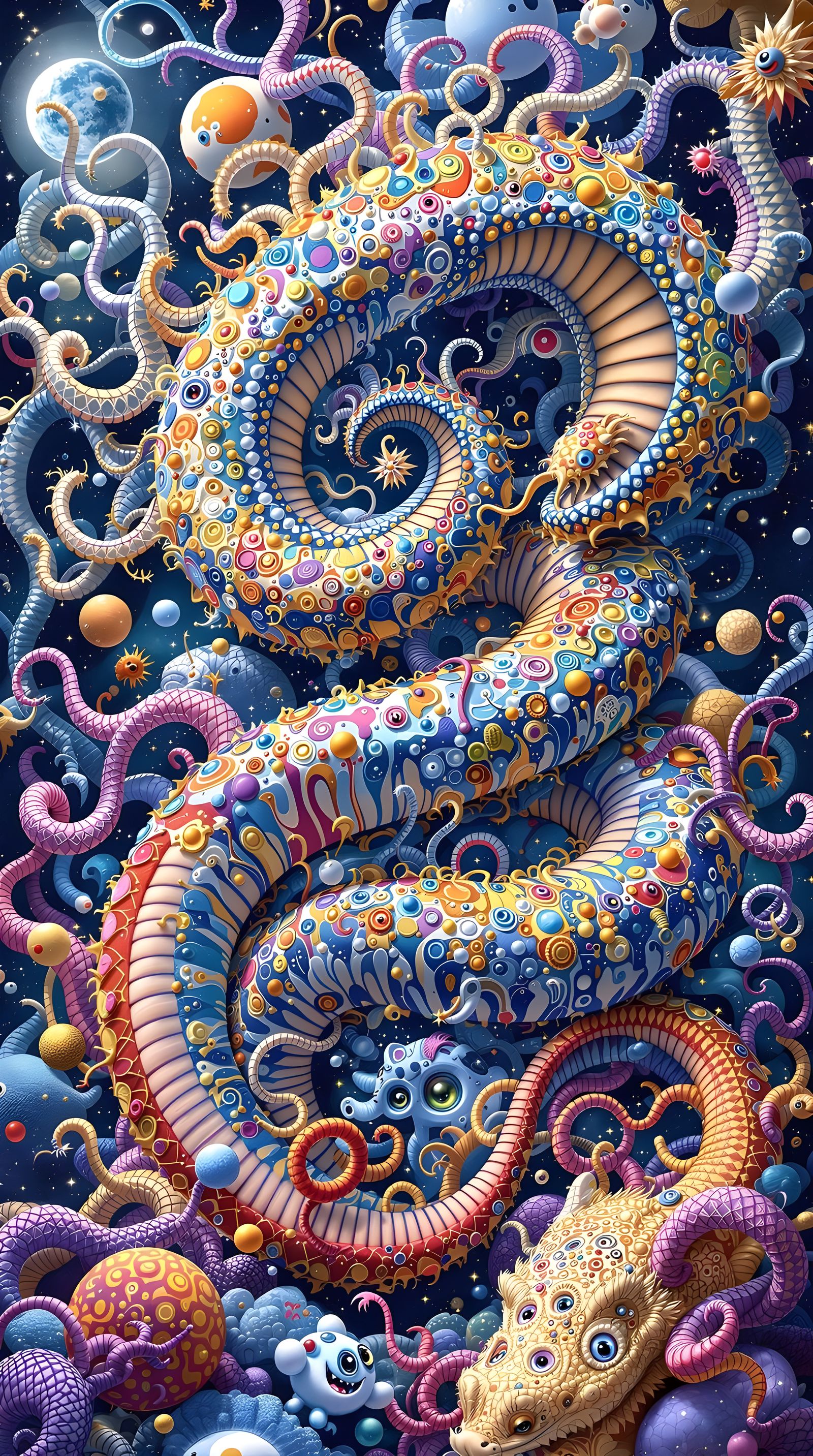 Psychedelic Ouroboros in Fractal Toroidal Landscape